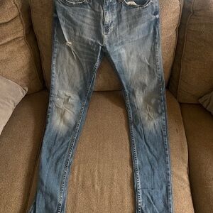 Hollister Distressed Blue Skinny Jeans- 28x34